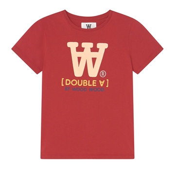 Wood Wood Double A Ola Tee Typo Burnt Red